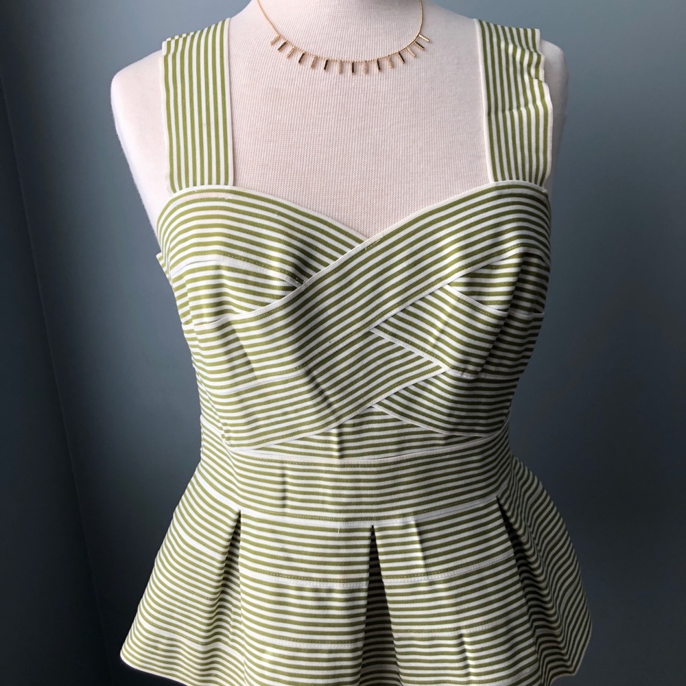 Anthropologie HD in Paris Peplum Striped Top